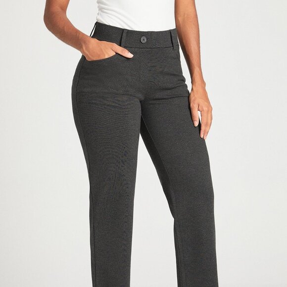 Betabrand Pants - Betabrand Classic Dress Pant Yoga Pant | Straight (Charcoal) Size S